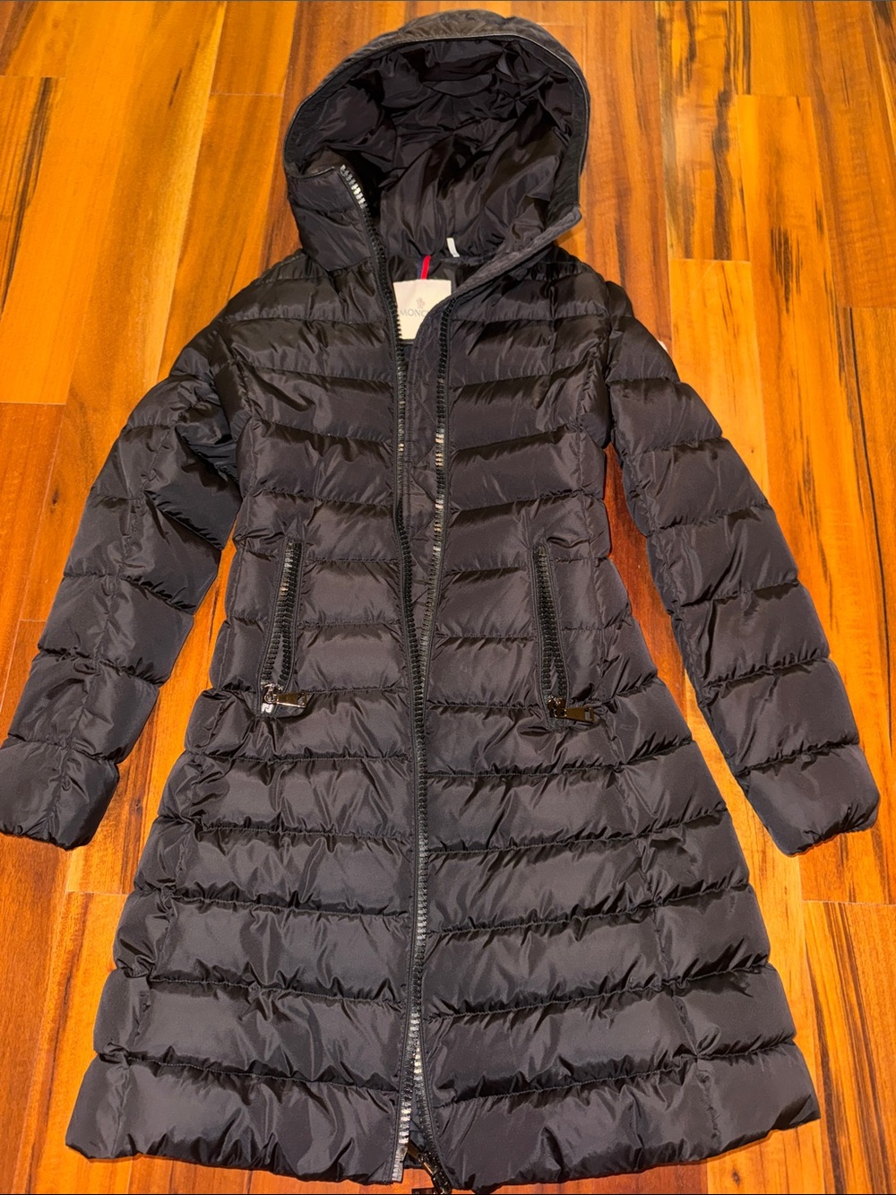 Moncler Women's Black Hooded Puffer Coat - Hooded Long Quilted Jacket